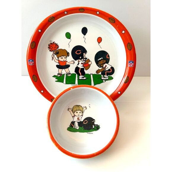 Other - Chicago Bears Baby Bowl Plate Set‎ Selandia Designs Melamine Little Bear NFL